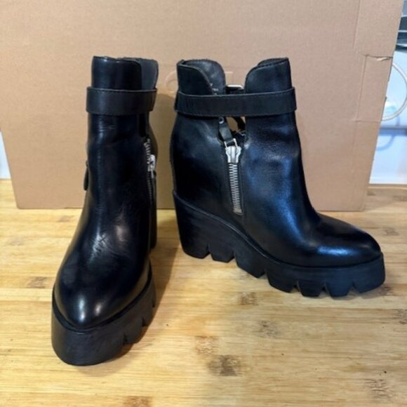 Ash Ricky Lug Sole leather Platform Wedge Booties - Size EU37 - NWOT - Picture 4 of 16